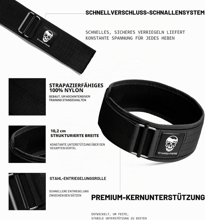 Gymreapers Schnellverschluss-Gewichthebergürtel für Bodybuilding, Kraftdreikampf, Cross-Training – 4