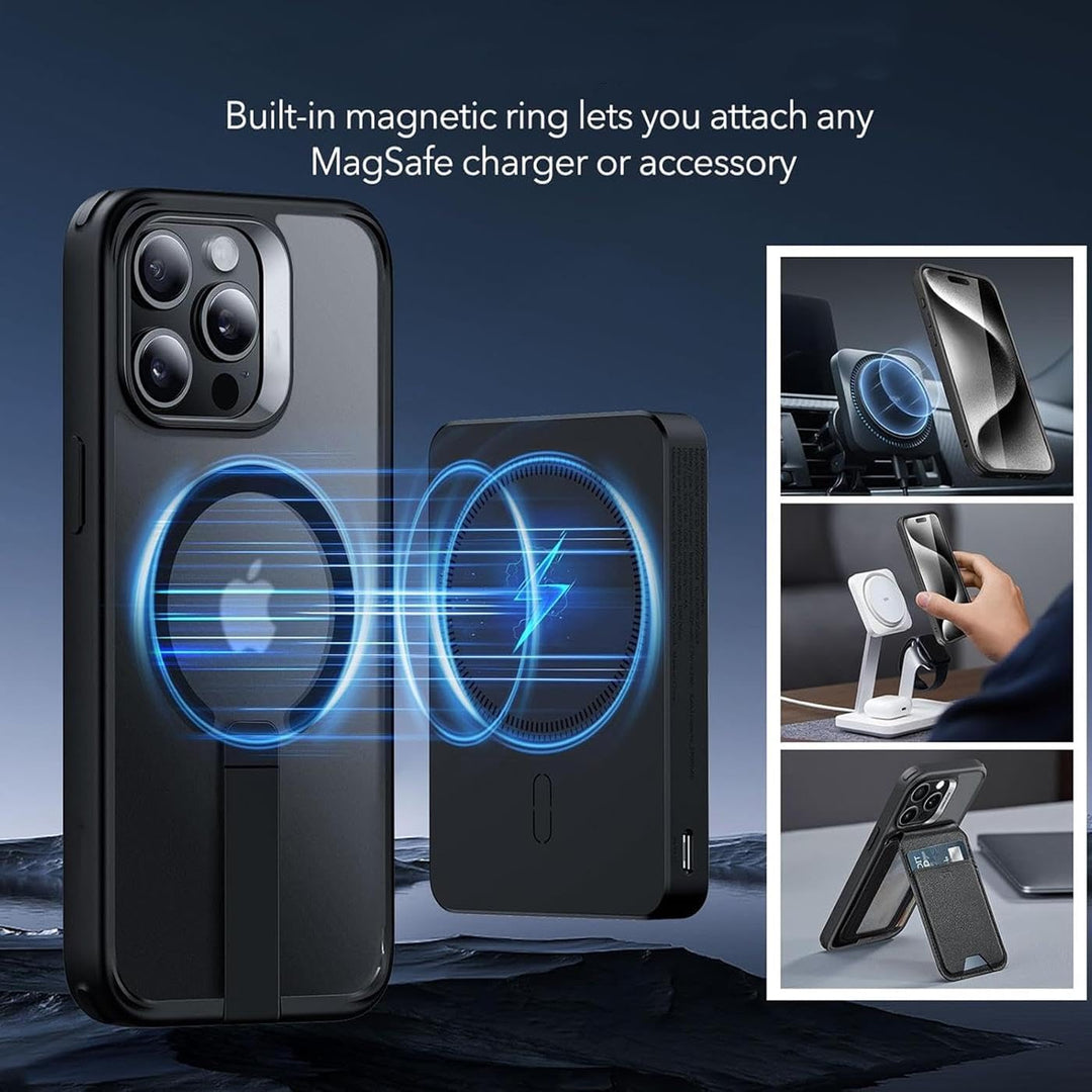 Verco Handyhülle für iPhone 13 Pro Max Hülle, Kompatibel mit Magsafe Metall Ständer Magnetisch Kamer