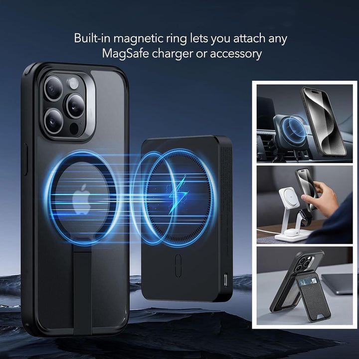 Verco Handyhülle für iPhone 13 Pro Max Hülle, Kompatibel mit Magsafe Metall Ständer Magnetisch Kamer