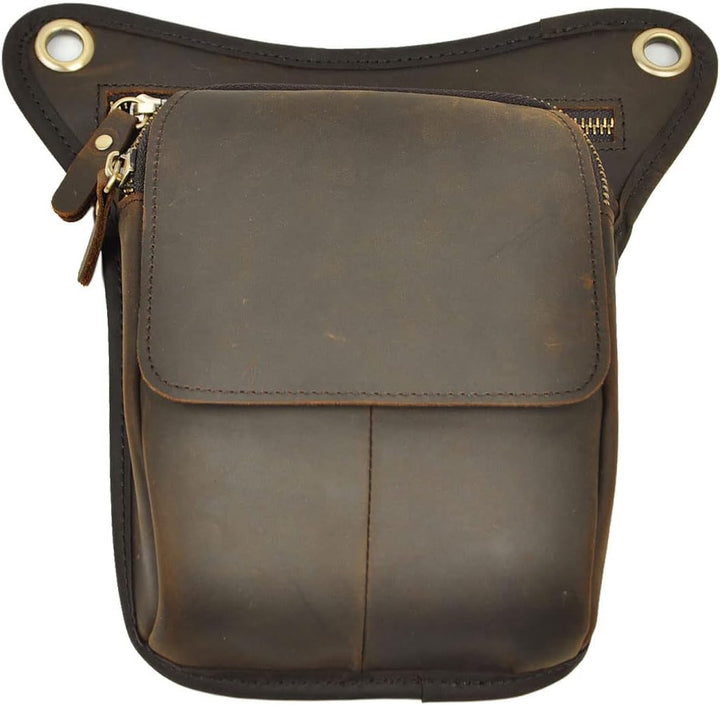 Le'aokuu Herren Echtes Leder Tasche Beinbeutel Beintasche Aussenbeintasche Hüfttasche Drop Leg Thigh