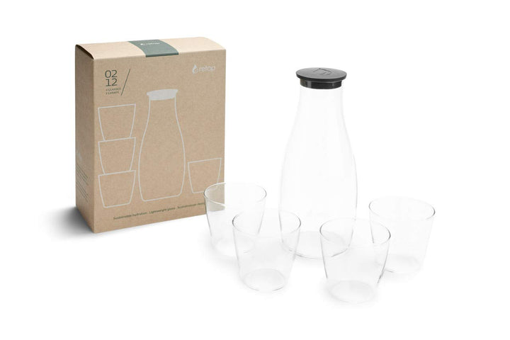 Retap Eco Wasserset 1 Kanne und 4 Gläser, Glas