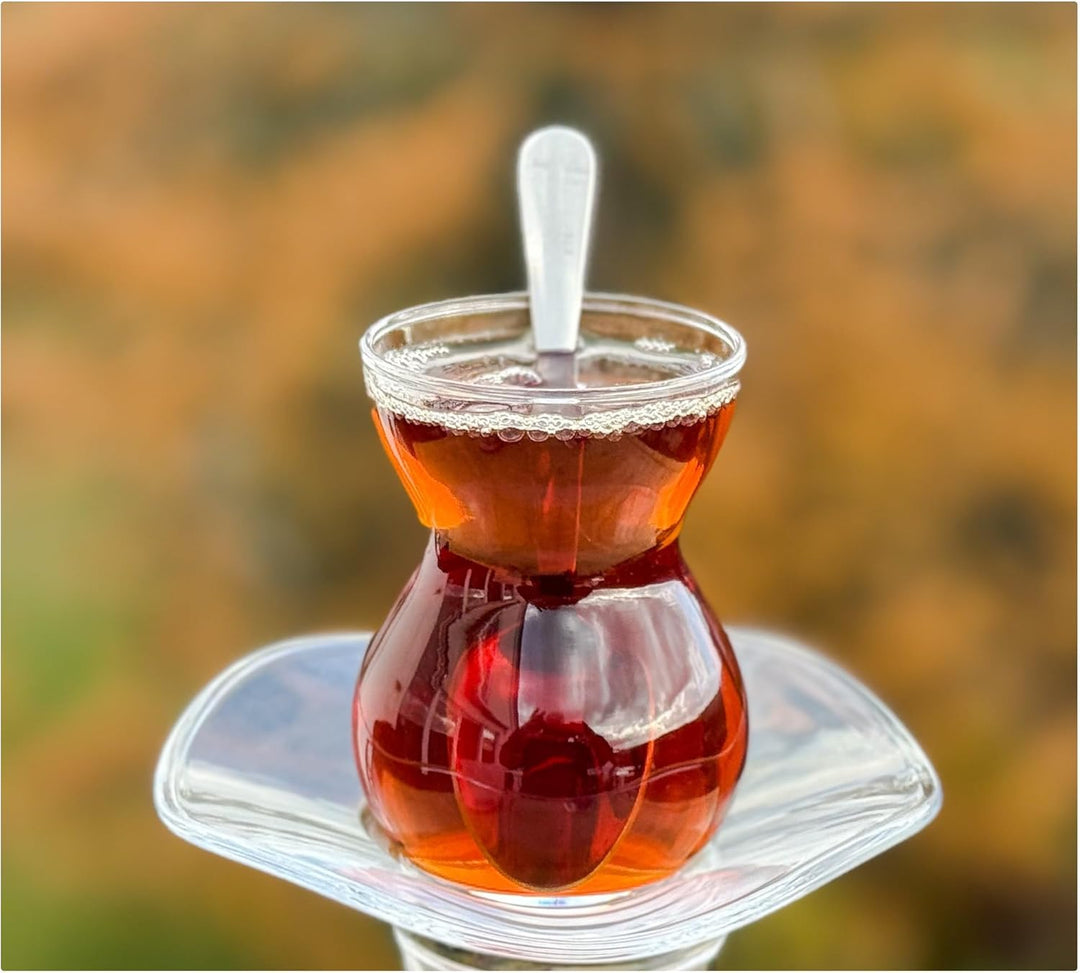 Topkapi - 18-tlg Türkisches Tee-Set Lina-Sultan, 6 Teegläser, 6 Untersetzer, 6 Teelöffel, Komplett-S