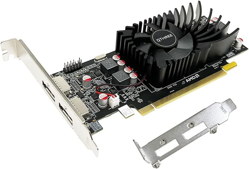 QTHREE Radeon HD 7750 Grafikkarte, 2GB GDDR5 128-bit, Low Profile, 2 x DisplayPort, PCI Express x16,