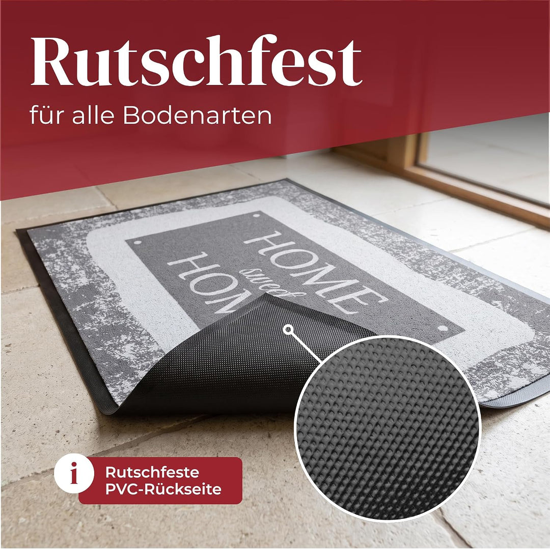 Valia Home Hochwertige Fussmatte 60x80 cm (Large) – Schmutzfangmatte für Innen & Aussen, rutschfest