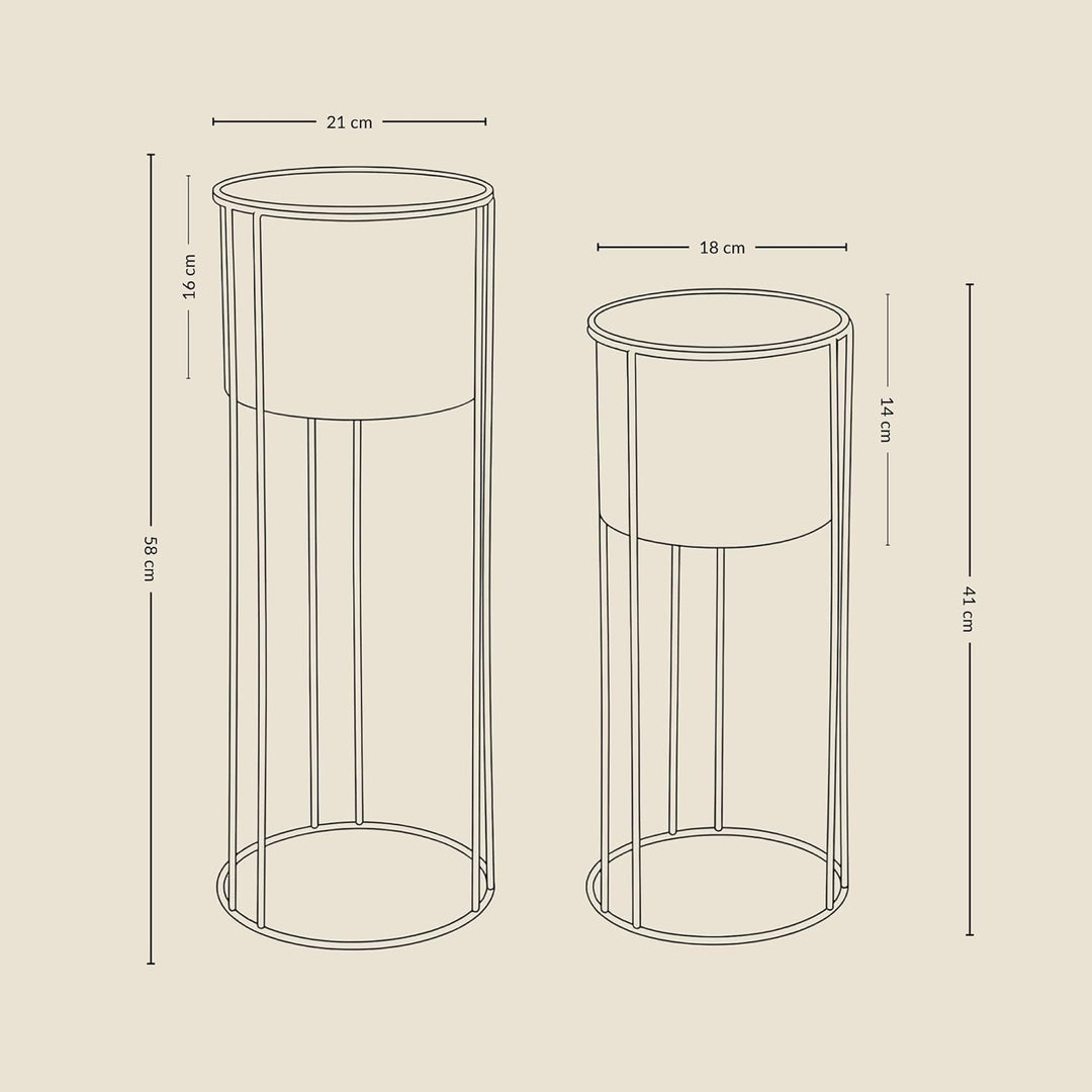 Goldene Glamour-Blumentöpfe OSMOS, 2 Übertopf.