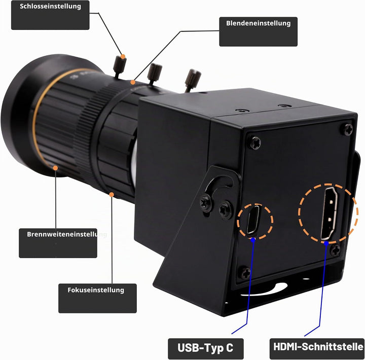 Svpro 4K 60fps HDMI USB Kamera Manueller Zoom Streaming Webcam USB3.0 Externe Computerkamera mit CS