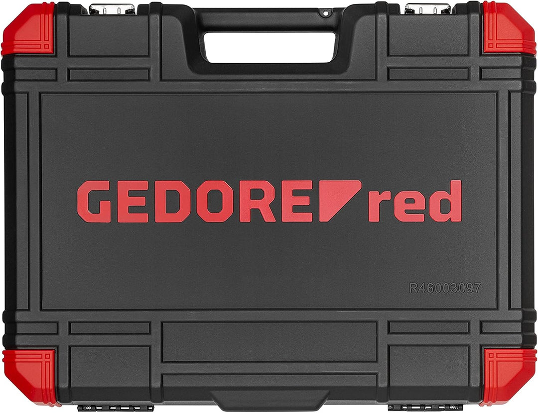 GEDORE red Steckschlüsselsatz, Set 97tlg, 1/2 1/4 Zoll Antrieb, Adapter Werkzeug, Knarre Nüsse Bitha