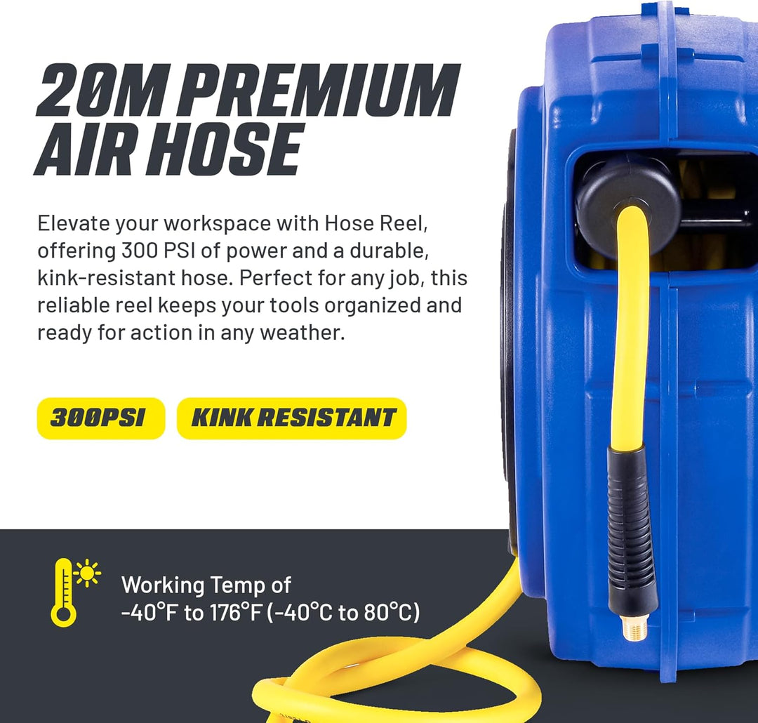 Goodyear retractable air compressor/wasserschlauchtrommel, max. 300psi (3/8 „x 65 ft) hybrid polymer