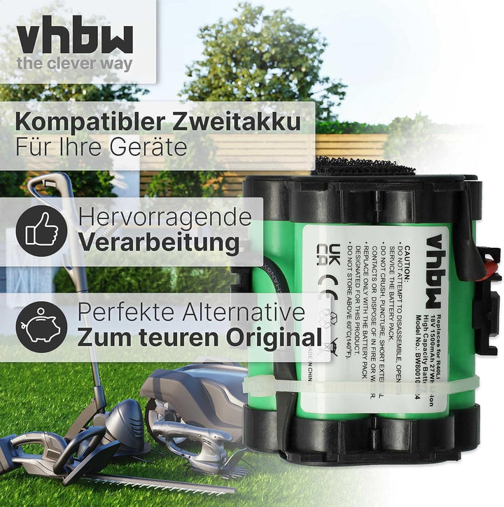 vhbw Akku kompatibel mit Gardena 124562, R38Li, R40Li, R45Li, R50Li, R70Li, R75Li, R80Li Rasenrobote