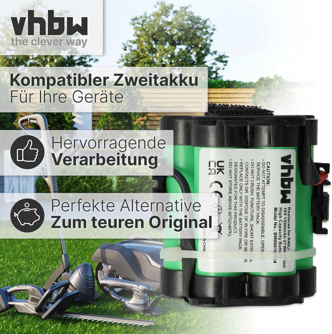 vhbw Akku kompatibel mit Husqvarna Automower 105, 305, 308, 308X, 308 X Mähroboter, Rasenroboter - (