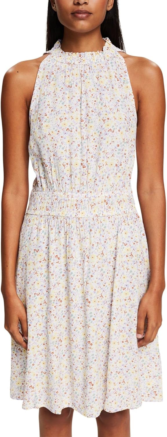 edc by ESPRIT Damen Kleid 042cc1e308, 114/Off White 5, XL
