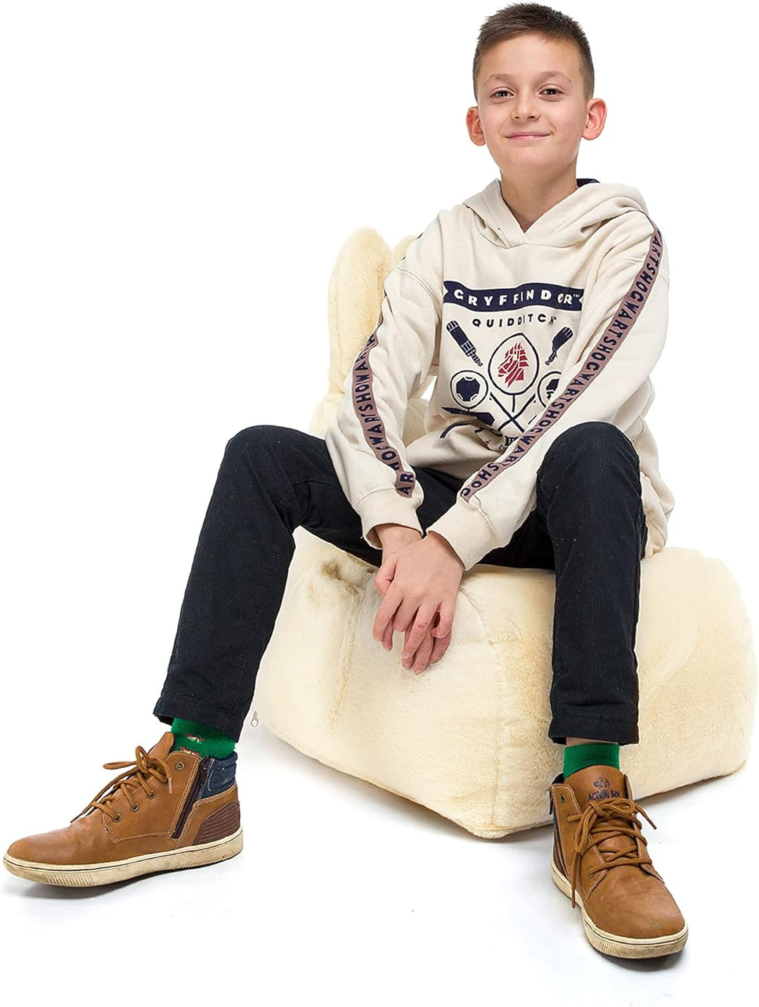 Ecopuf Bunny S | Kinder Sitzsack Hase Design - Original Sitzsack Hase mit Kunstfellbezug und vollstä