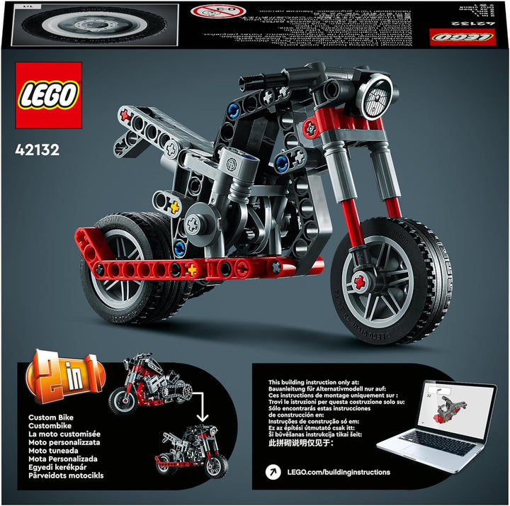 LEGO 42132 Technic Chopper Abenteuer-Bike, 2-in-1 Bausatz, Motorrad-Spielzeug, kreatives Geschenk fü