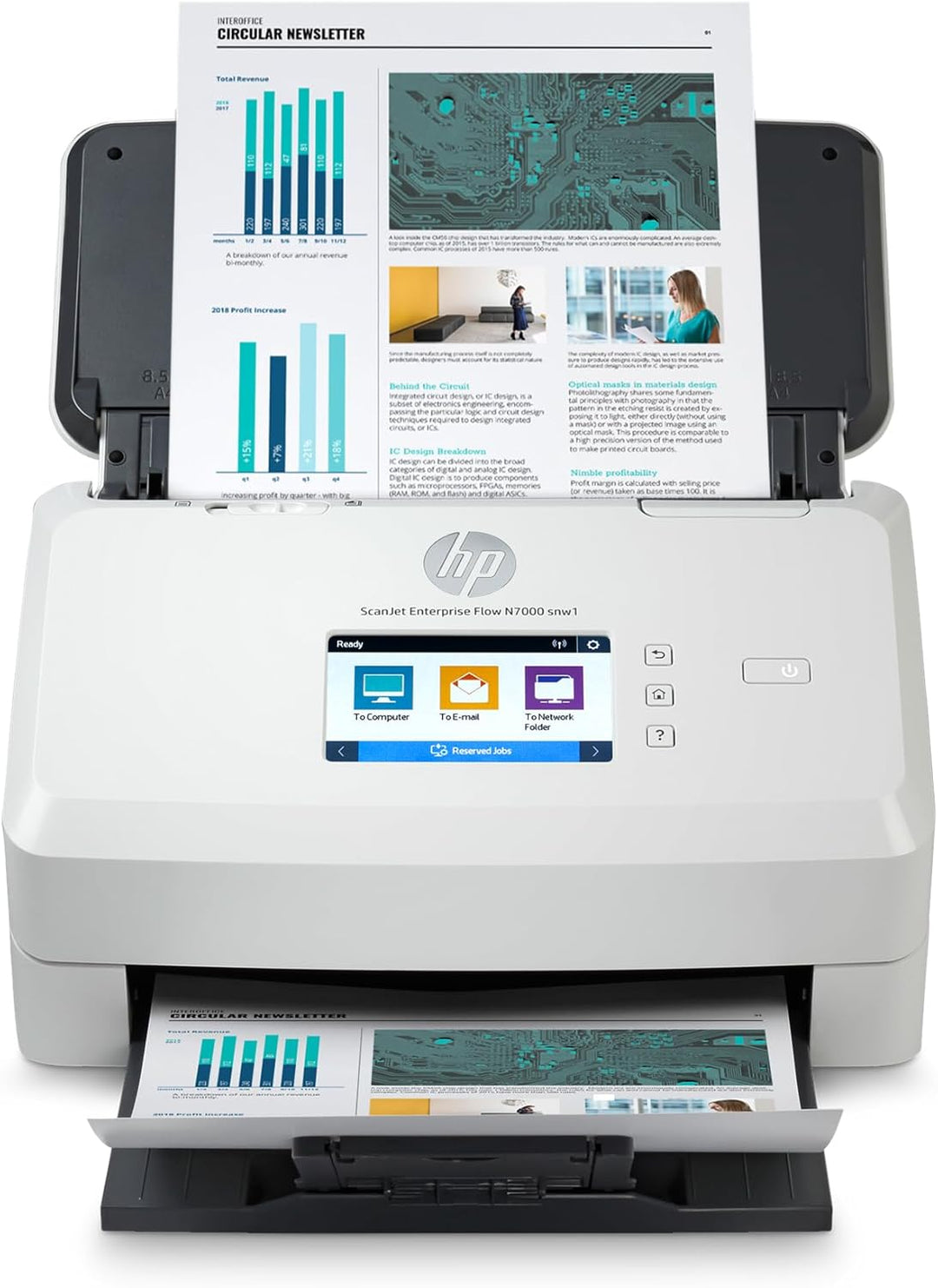 HP ScanJet Enterprise Flow N7000 snw1 (Scanner, Einzelblattzufuhr, 80-Blatt ADF, WLAN, LAN, USB)