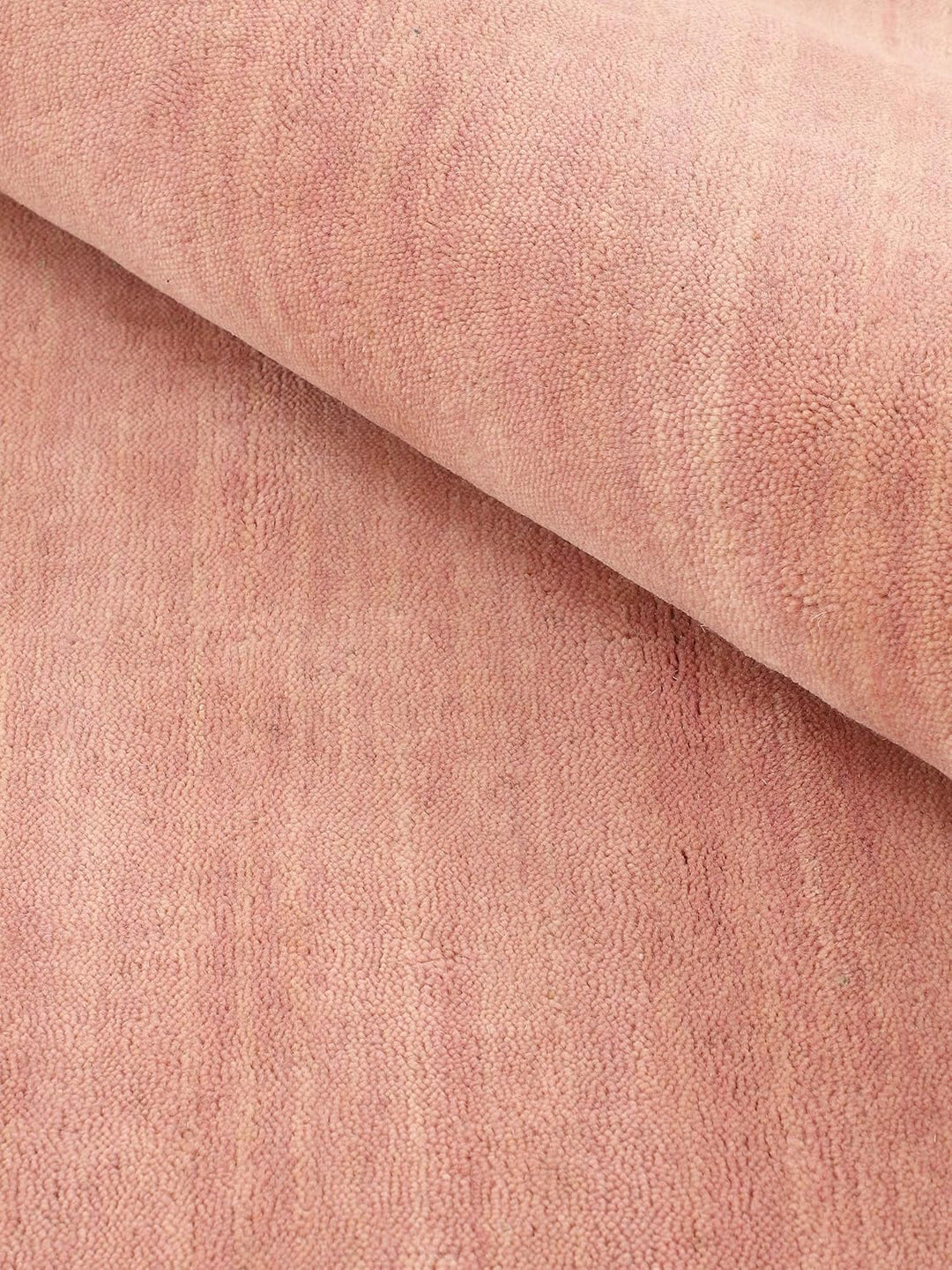 carpetfine Wollteppich Gabbeh Uni Quadratisch Rosa 60x60 cm | Moderner Teppich für Wohn- und Schlafz