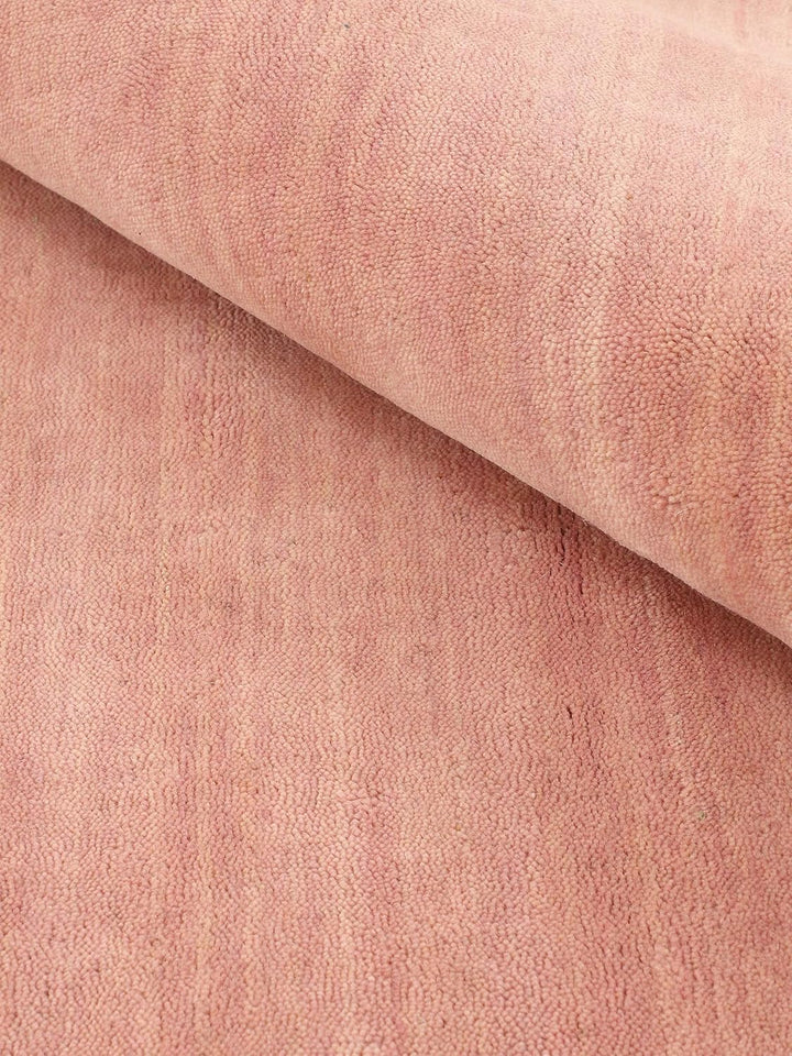 carpetfine Wollteppich Gabbeh Uni Quadratisch Rosa 60x60 cm | Moderner Teppich für Wohn- und Schlafz