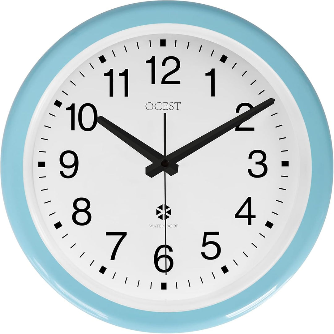 OCEST Versiegelte wasserdichte Wanduhr für innen und draussen, 30.5 cm, gross, wasserdicht, geräusch