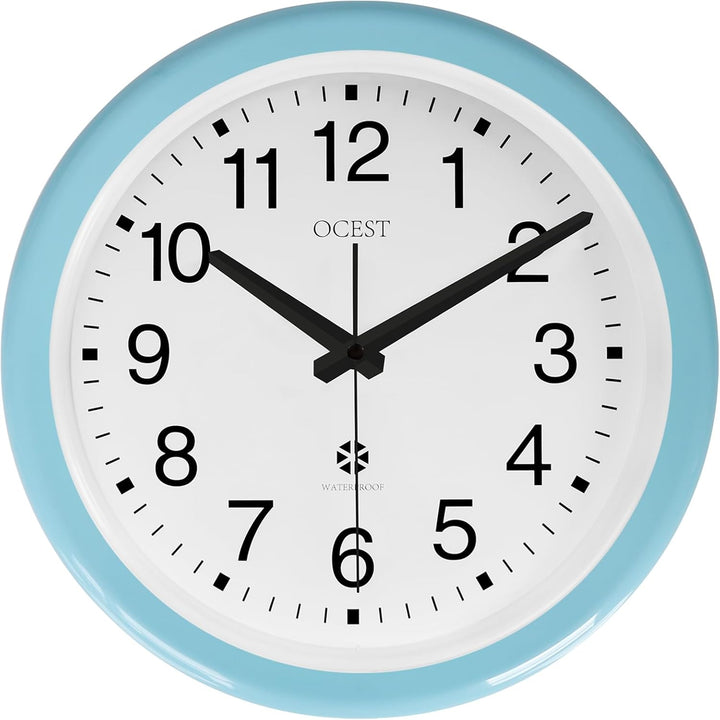 OCEST Versiegelte wasserdichte Wanduhr für innen und draussen, 30.5 cm, gross, wasserdicht, geräusch