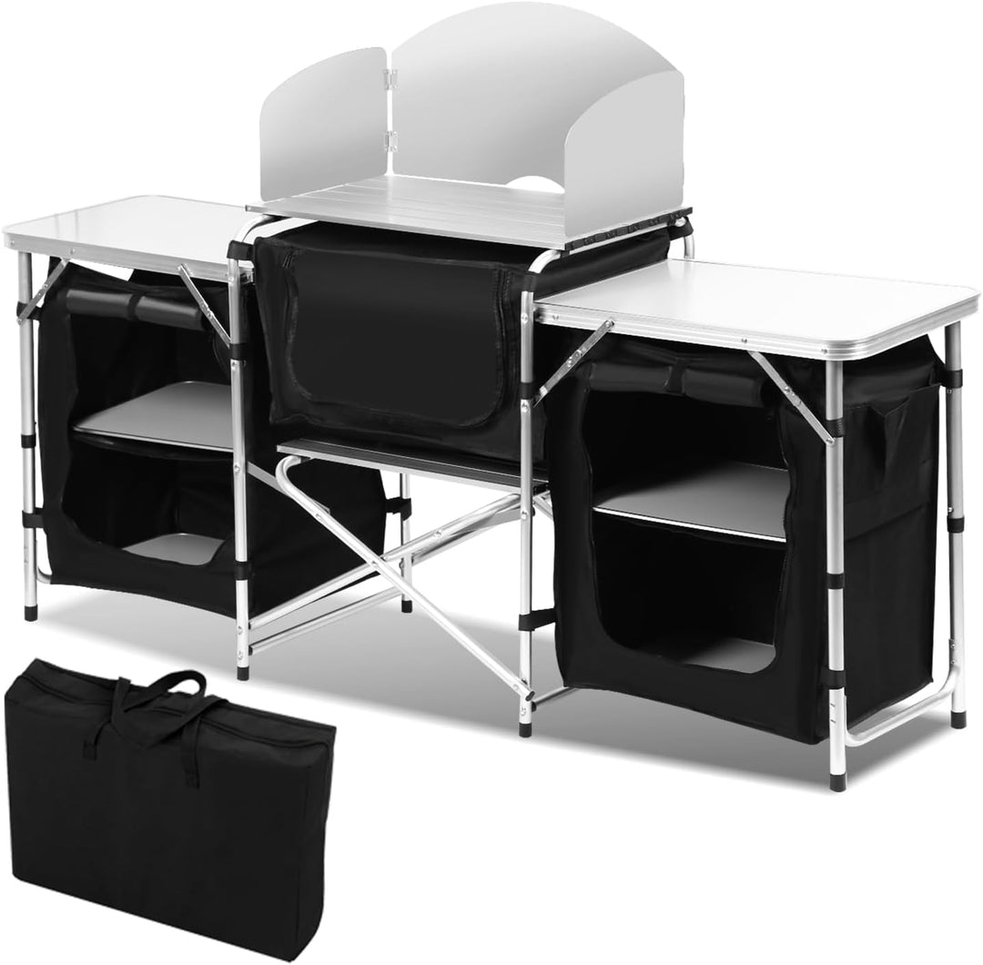 Campingküche mit Tragetasche Campingschrank Robuster Faltschrank Küchenbox Klappschrank,Verstellbare