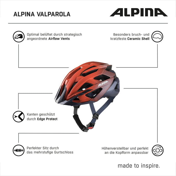 ALPINA VALPAROLA - Stossabsorbierender, Optimal Klimatisierter & Leichter Fahrradhelm Mit Antibakter