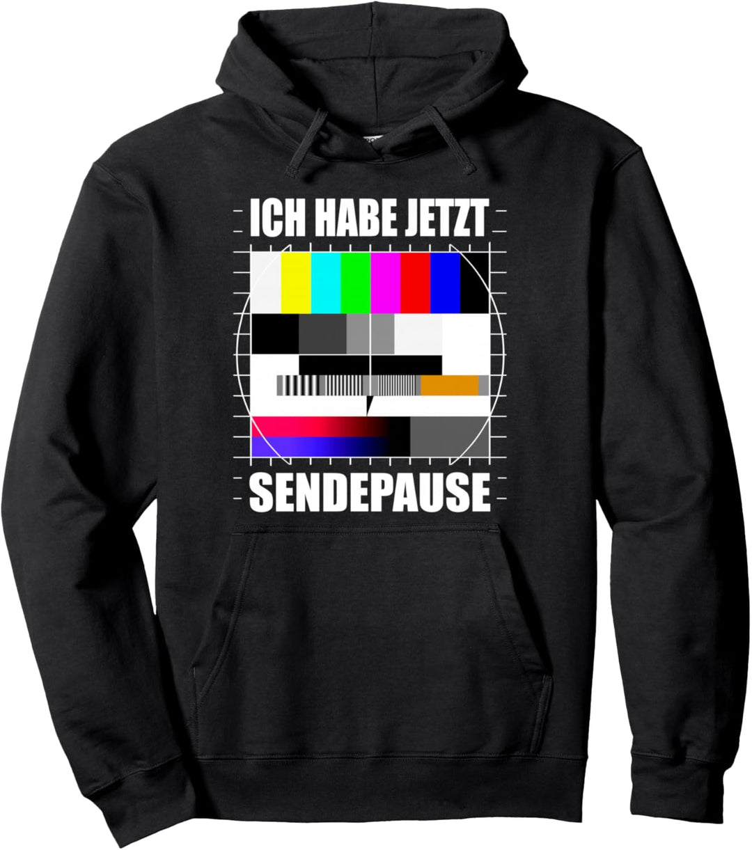 Testbild Ich Habe Jetzt Sendepause 80er Jahre Party Kostüm Pullover Hoodie