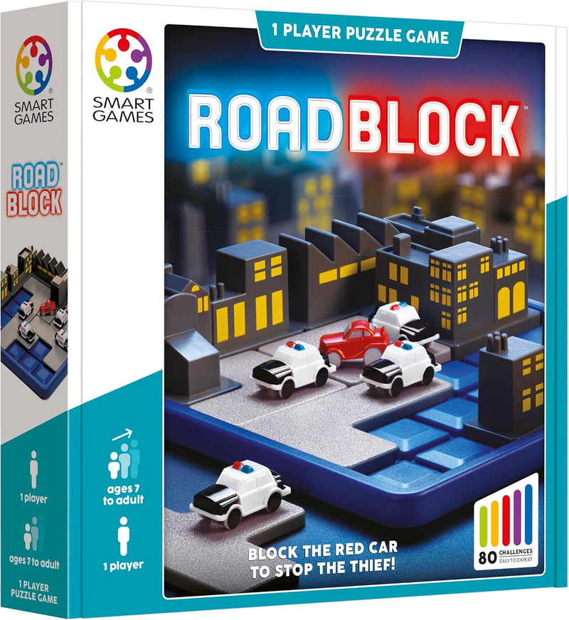 Smart Games - Roadblock, Puzzle Game with 80 Challenges, 7+ Years