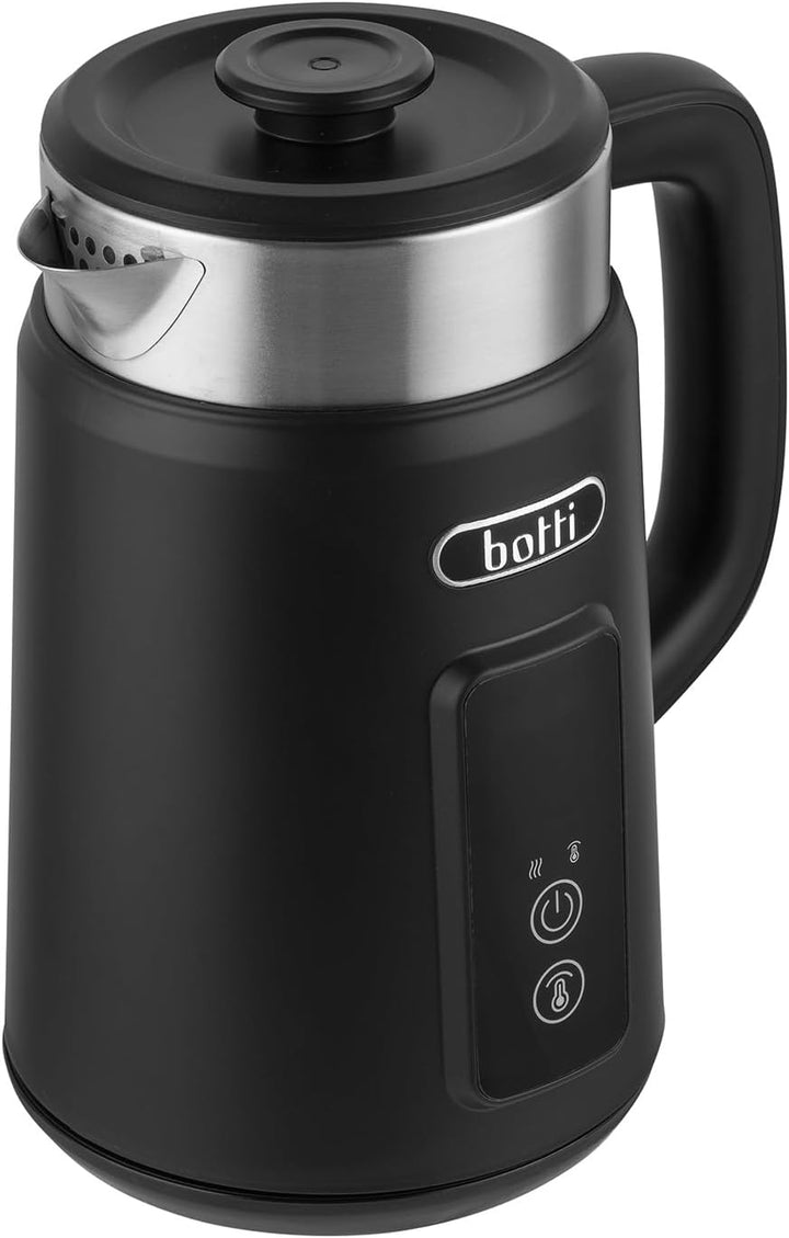 Botti Luiz Wasserkocher 1,5L Schwarz | LED-Temperaturanzeige | Doppelwand-Design | 360° drehbarer So
