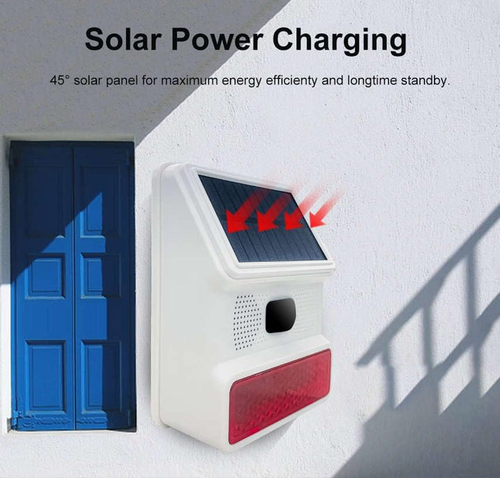 HXA523 Solar Ausensirene – Drahtlos, Kompatibel mit HUXGO Smart Home Sicherheitsystemen mit Solarpan