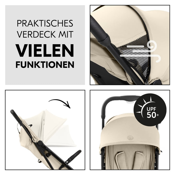hauck Travel N Care Plus, Vanilla - Reisebuggy für Kinder ab Geburt bis 22 kg mit Liegefunktion & Ko