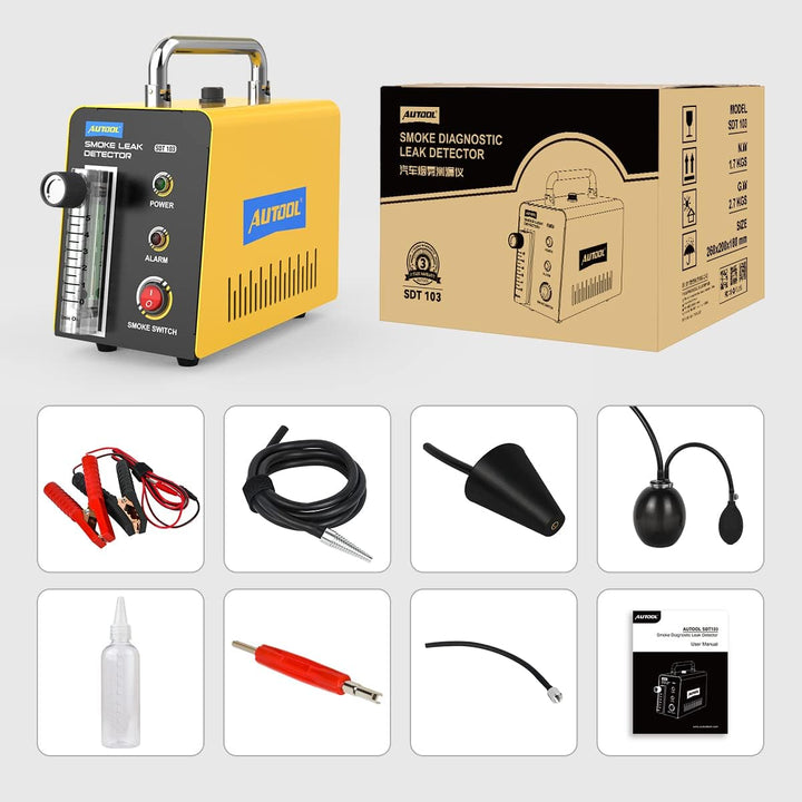 AUTOOL SDT103 Fahrzeug-Leckdetektor, Rauchdetektor, Rauchdiagnose, Vakuum, Evap-Diagnosetester, Rohr