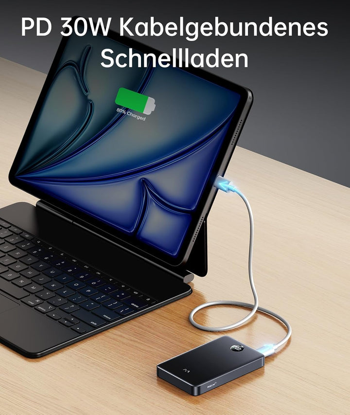 iWALK Slim Magnetische Powerbank 10.000mAh, Qi2 Zertifiziert 15W Magsafe Powerbank mit LED Display,