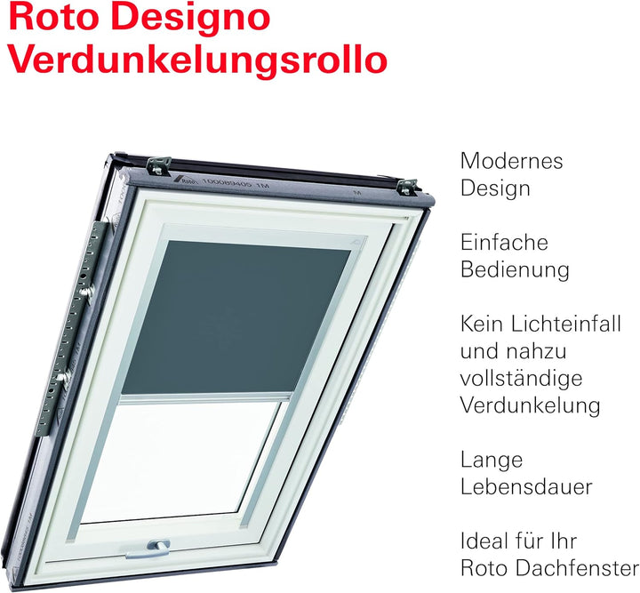 Original Roto Verdunkelungsrollo ZRV - Nahezu vollständige Verdunkelung - Führungsschiene Silber - D