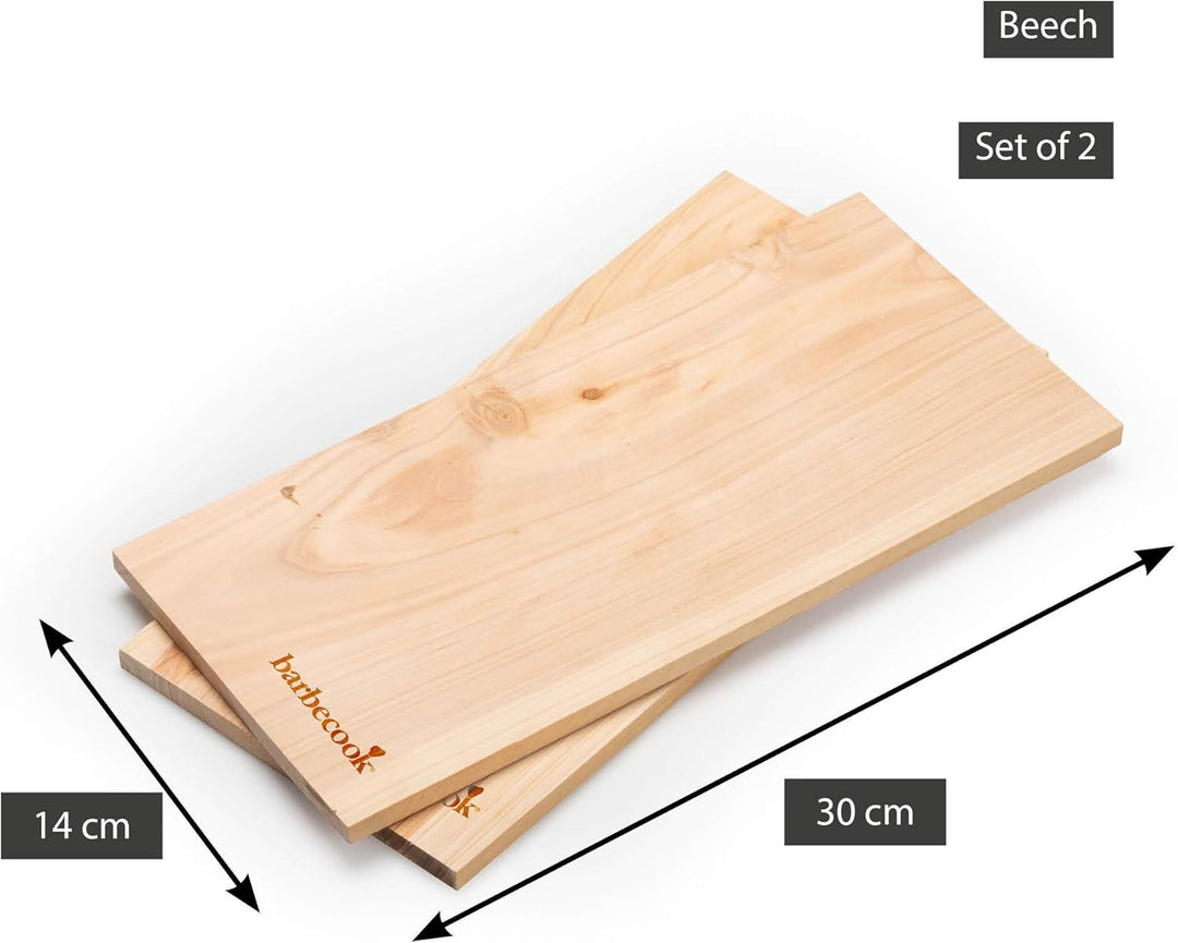 barbecook 2er Set Grillbretter aus Buchenholz zum Grillen und Raeuchern Fuer EIN besonderes Aroma be
