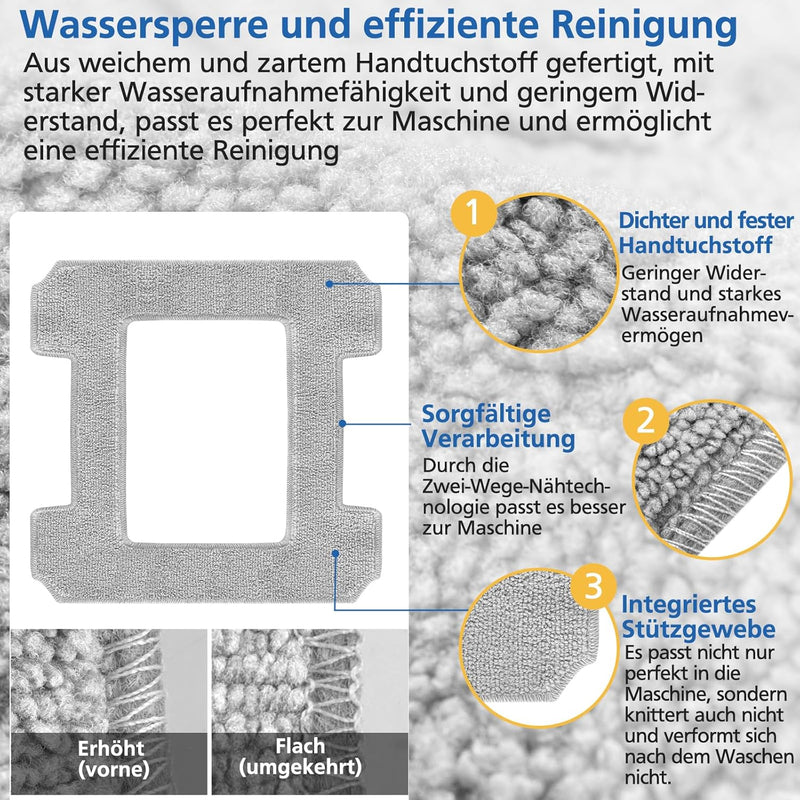 6 Stück Reinigungspad für Ecovacs Winbot W1 / W1 Pro / W2 / W2 Omni Fensterputzroboter, Fensterreini