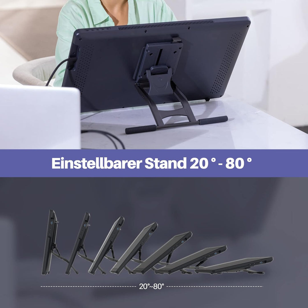 HUION KAMVAS 22 Plus Grafiktablett mit Display mit volllaminiertem QD-Bildschirm 140% s RGB-Android-