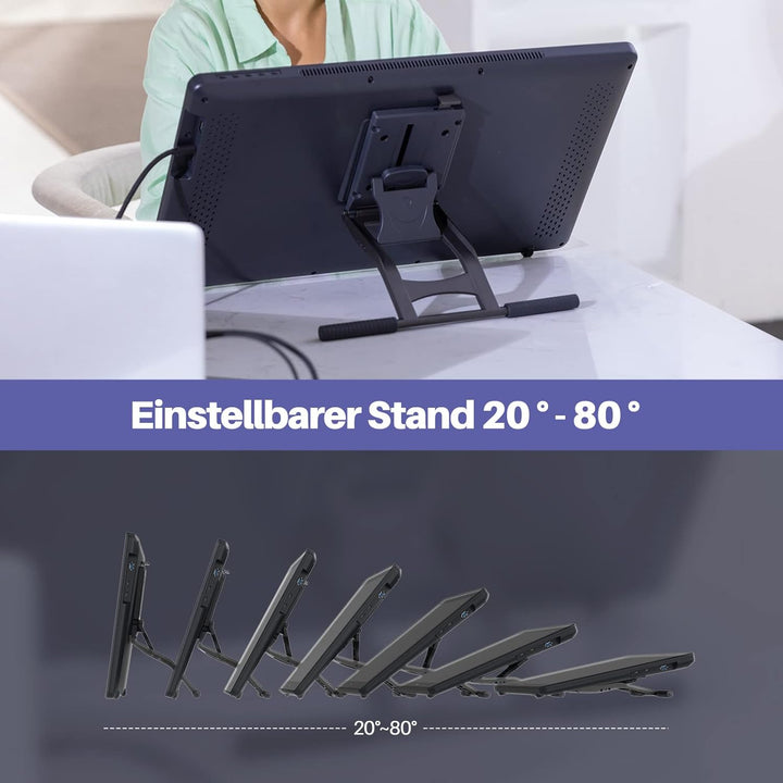 HUION KAMVAS 22 Plus Grafiktablett mit Display mit volllaminiertem QD-Bildschirm 140% s RGB-Android-