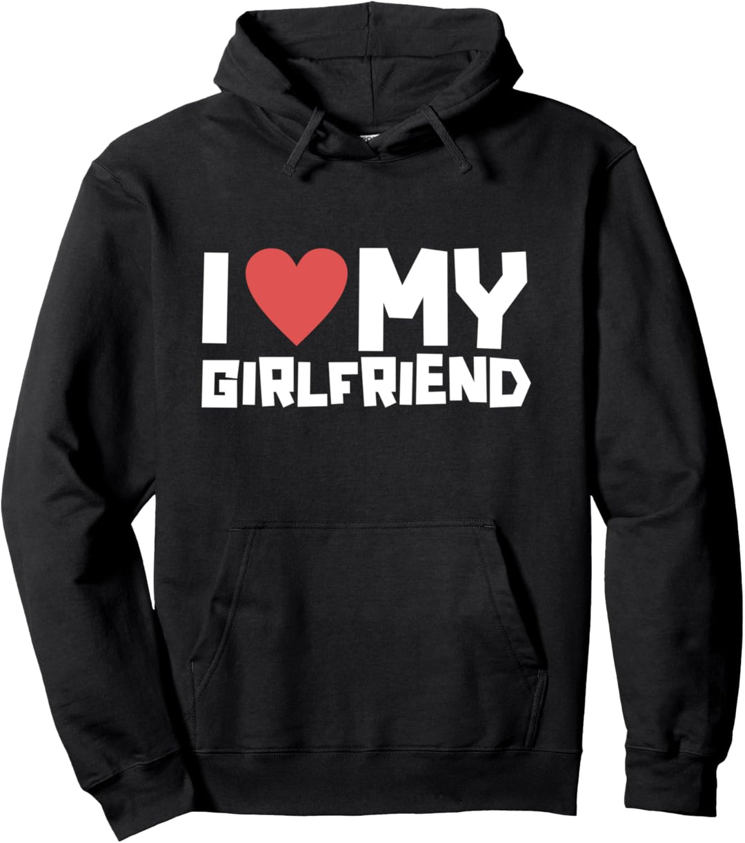 I heart my girlfriend love gift for boyfriend boy men Pullover Hoodie