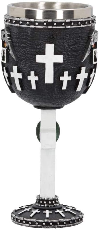 Nemesis Now B4682N9 Metalla-Master of Puppets Kelch, 18 cm, Kunstharz mit Edelstahleinsatz, Schwarz,