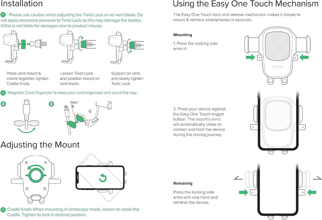 iOttie Handyhalterung Auto 2023 Easy One Touch Upgrade Super Stabil Saugnapf &amp; Lüftung 100% Sicher U