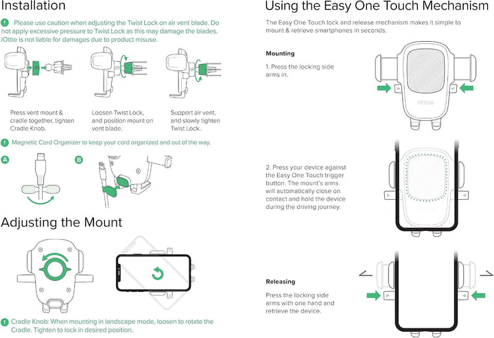 iOttie Handyhalterung Auto 2023 Easy One Touch Upgrade Super Stabil Saugnapf &amp; Lüftung 100% Sicher U