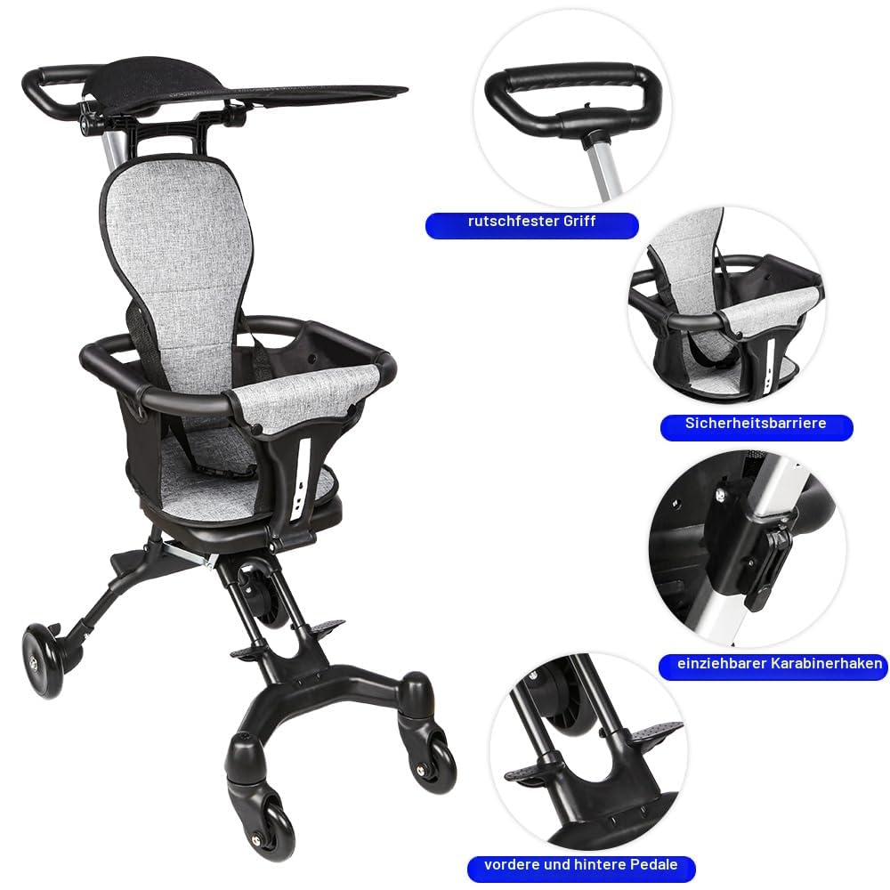 Kompakter Kinderwagen, verlängerte Position, kompakter Kinderwagen, neigbar, mit einer Hand neigbar,
