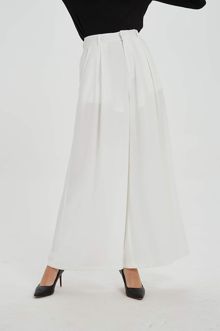 Tronjori Damen Hose Weites Bein Frauen Lange Hose mit Taschen Einfarbig Lose elastische Hohe Taille
