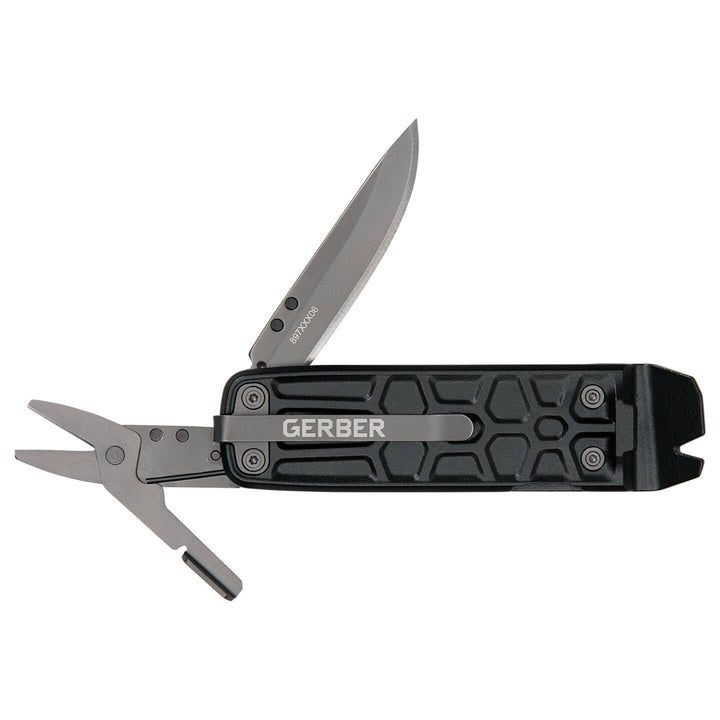 Gerber Multi-Tool mit 7 Funktionen, Messer mit glatter Klinge und Gürtelclip, Lockdown Slim Pry, Gus