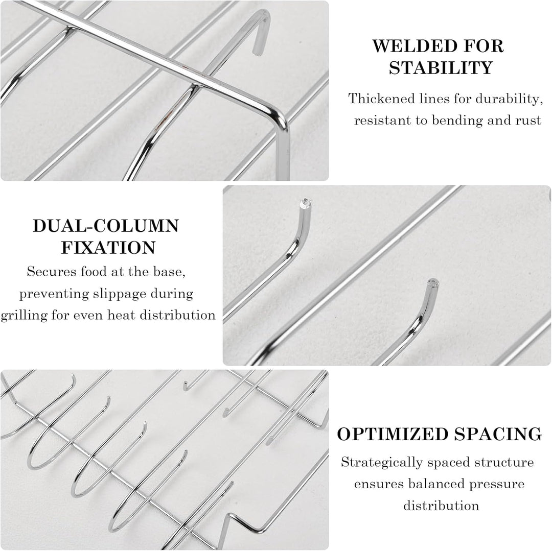 Spareribs Halter Grill, Edelstahl Rippchenhalter, BBQ Rib Rack mit Öl-Pinsel und Grillzange, Geeigne