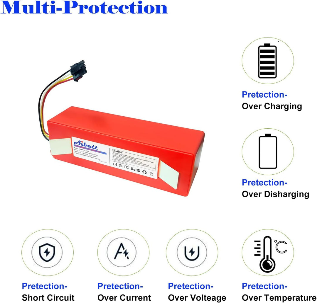 6800mAh Ersatzakku für Xiaomi Mi S5 / S6 / S7 / Q5 / Q7 Max MaxV Ultra Pure Staubsauger, akku für Ro