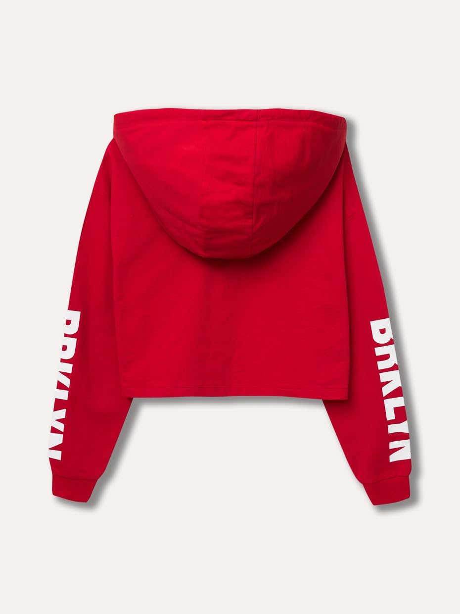 Crop Top Cropp Pullover Abgeschnittener Kapuzenpullover für Mädchen Teenager Langarm mit Kordelzug.
