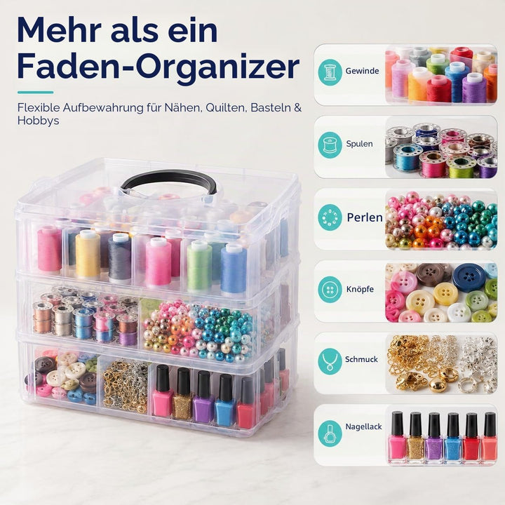Simthread Maschinen-Stickgarn aus Polyester, 63 Farben, mit Kunststoff-Aufbewahrungsbox für Stickere