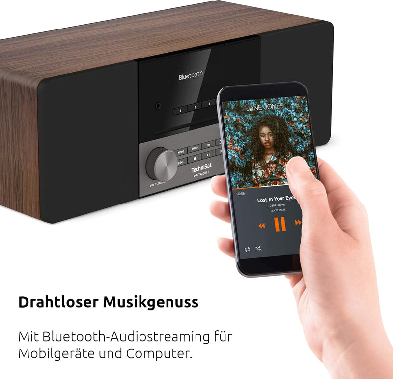 TechniSat DIGITRADIO 3 - Stereo DAB Radio Kompaktanlage (DAB+, UKW, CD-Player, Bluetooth, USB, Kopfh