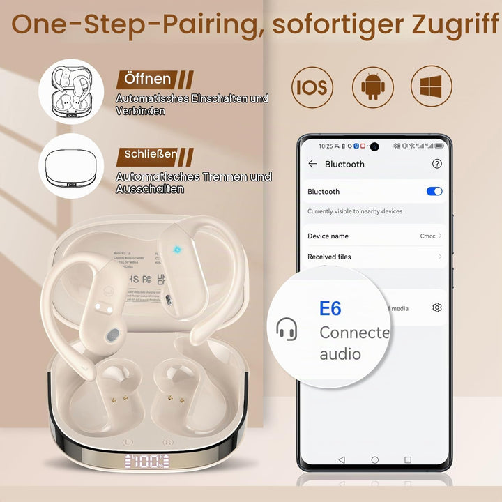 KI Übersetzer Kopfhörer, 3-in-1 Echtzeit Sprachübersetzer Kopfhörer mit ENC und App, 32 Std Übersetz