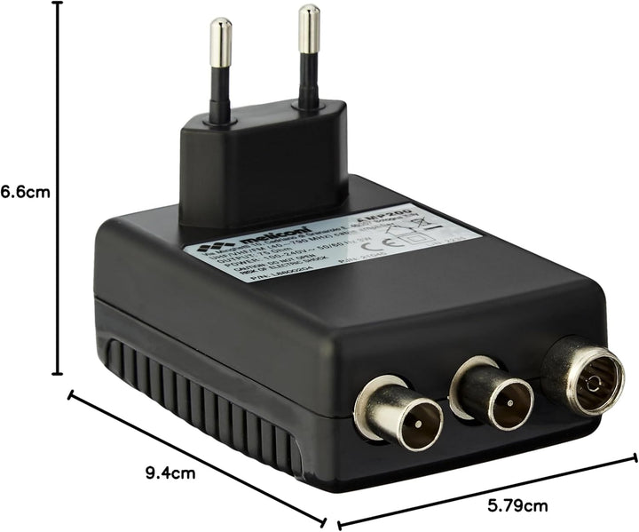 Meliconi AMP200, TV-Antennenverstärker, Digitaler 2-Wege-Signalverstärker, 220V Direktstromversorgun